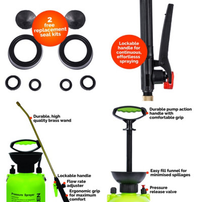 Pro-Kleen 3L Pump Sprayer with Pro-Kleen Artificial Grass Cleaner 5L Fresh Cut Grass Fragrance