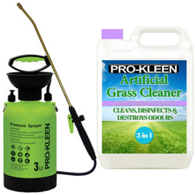 Pro-Kleen 3L Pump Sprayer with Pro-Kleen Artificial Grass Cleaner 5L Lavender Fragrance