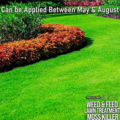 Pro-Kleen 4 in 1 Weed and Feed Lawn Treatment with Moss Killer - Greens ...
