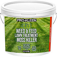 Pro-Kleen 4 in 1 Weed and Feed Lawn Treatment with Moss Killer - Greens Grass, Kills Weeds & Moss & Fertilises Grass 2.5kg