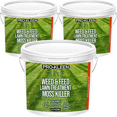 ProKleen 4 in 1 Weed and Feed Lawn Treatment with Moss Killer Greens