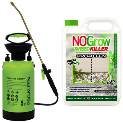 ProKleen 5L Pump Sprayer with ProKleen 5L No Grow Weed & Moss Killer