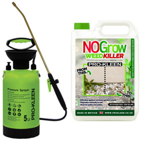 Pro-Kleen 5L Pump Sprayer with Pro-Kleen 5L No Grow Weed & Moss Killer