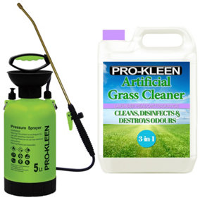 Pro-Kleen 5L Pump Sprayer with Pro-Kleen Artificial Grass Cleaner 5L Lavender Fragrance
