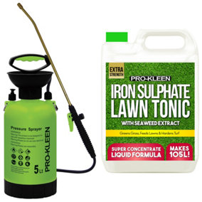 Pro-Kleen 5L Pump Sprayer with Pro-Kleen Liquid Iron Sulphate 5L Grass Greener & Turf Hardener