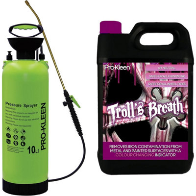 Pro-Kleen 5L Trolls Breath Iron Fallout Contamination Remover With 10L Garden Pump Sprayer