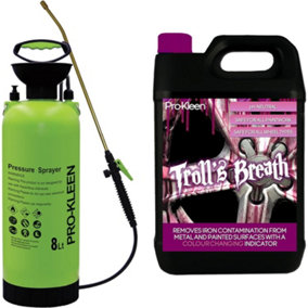 Pro-Kleen 5L Trolls Breath Iron Fallout Contamination Remover With 8L Garden Pump Sprayer