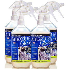Pro-Kleen Amazing Glaze Waterless Wash & Wax with Carnauba 1L x4