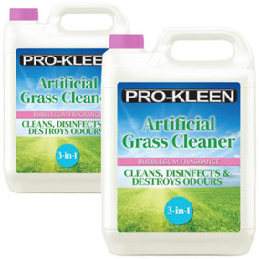 Pro-Kleen Artificial Grass Cleaner and Disinfectant 2 x 5L Super Concentrate Makes 30 Litres Perfect for Homes with Dogs