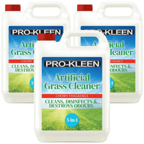 Pro-Kleen Artificial Grass Cleaner and Disinfectant 3x 5L Makes 45 Litres Perfect for Homes with Dogs Cherry Fragrance