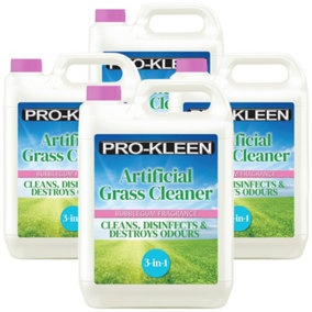 Pro-Kleen Artificial Grass Cleaner and Disinfectant 4 x 5L Super Concentrate Makes 60 Litres Perfect for Homes with Dogs