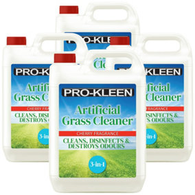 Pro-Kleen Artificial Grass Cleaner and Disinfectant 4x 5L Makes 60 Litres Perfect for Homes with Dogs Cherry Fragrance