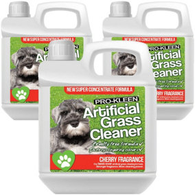 Pro-Kleen Artificial Grass Cleaner for Dogs and Pet Friendly Cruelty Free Disinfectant with Deodoriser 4 in 1 Cherry 3L