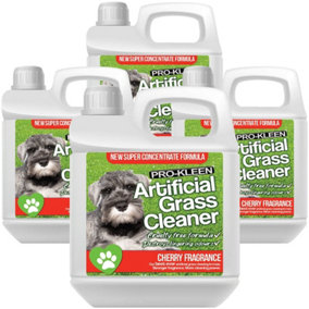 Pro-Kleen Artificial Grass Cleaner for Dogs and Pet Friendly Cruelty Free Disinfectant with Deodoriser 4 in 1 Cherry 4L