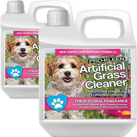 Pro-Kleen Artificial Grass Cleaner for Dogs and Pet Friendly Cruelty Free Disinfectant with Deodoriser 4 in 1. Floral 2L