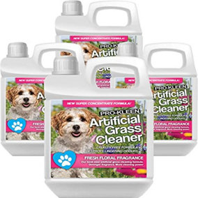 Pro-Kleen Artificial Grass Cleaner for Dogs and Pet Friendly Cruelty Free Disinfectant with Deodoriser 4 in 1. Floral 4L