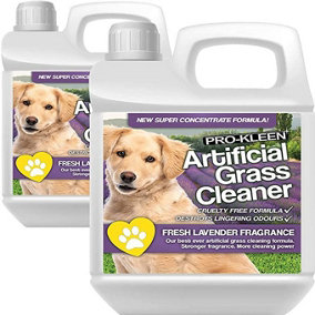 Pro-Kleen Artificial Grass Cleaner for Dogs and Pet Friendly Cruelty Free Disinfectant with Deodoriser 4 in 1. Lavender 2L
