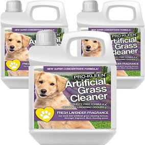 Pro-Kleen Artificial Grass Cleaner for Dogs and Pet Friendly Cruelty Free Disinfectant with Deodoriser 4 in 1. Lavender 3L