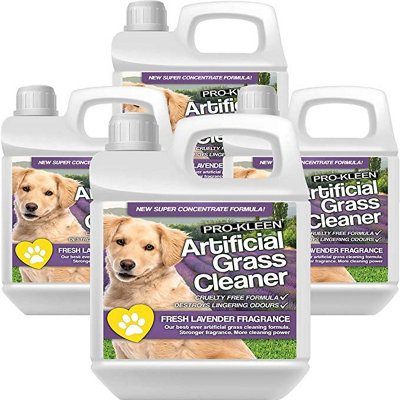 Pro-Kleen Artificial Grass Cleaner for Dogs and Pet Friendly Cruelty Free Disinfectant with Deodoriser 4 in 1. Lavender 4L