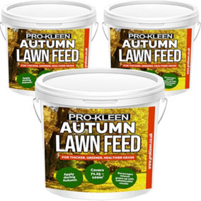 Pro-Kleen Autumn Lawn Feed Fertiliser Encourages Grass Green Up & Prevents Lawn Disease Covers up to 300m2 7.5kg