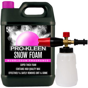 Pro-Kleen Bubblegum Snow Foam Shampoo with Karcher K Series Snow Foam Lance Car Vehicle Pressure Washer Gun Soap Dispenser
