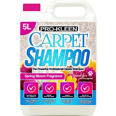 Pro-Kleen Carpet Cleaning Solution Upholstery Shampoo Spring Bloom Fragrance High Concentrate Cleaner