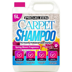 Pro-Kleen Carpet Cleaning Solution Upholstery Shampoo Spring Bloom Fragrance High Concentrate Cleaner