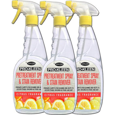 Pro-Kleen Citrus Carpet and Upholstery Pre Treatment and Spot Stain Remover Spray 3 x 750ml