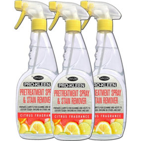 Pro-Kleen Citrus Carpet and Upholstery Pre Treatment and Spot Stain Remover Spray 3 x 750ml