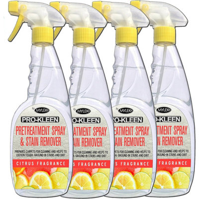 Pro-Kleen Citrus Carpet and Upholstery Pre Treatment and Spot Stain Remover Spray 4 x 750ml