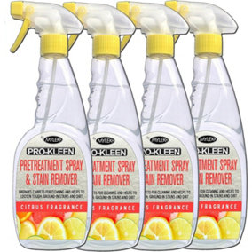 Pro-Kleen Citrus Carpet and Upholstery Pre Treatment and Spot Stain Remover Spray 4 x 750ml