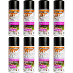 Pro-Kleen Clear Gloss Lacquer Spray 400ml x8 Protects & Seals Fast Drying Formula