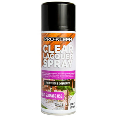 Pro-Kleen Clear Matt Lacquer Spray 400ml Protects & Seals Fast Drying Formula