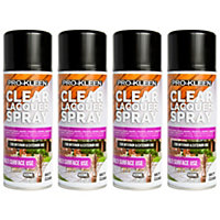 Pro-Kleen Clear Matt Lacquer Spray 400ml x4 Protects & Seals Fast Drying Formula