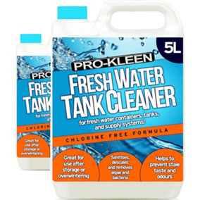 Pro-Kleen Fresh Water Tank Cleaner 10L - Sanitises, Descales, Removes Algae & Bacteria - Prevents Stale Taste & Odours