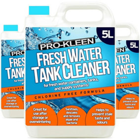 Pro-Kleen Fresh Water Tank Cleaner 15L - Sanitises, Descales, Removes Algae & Bacteria - Prevents Stale Taste & Odours