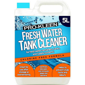 Pro-Kleen Fresh Water Tank Cleaner 5L - Sanitises, Descales, Removes Algae & Bacteria - Prevents Stale Taste & Odours
