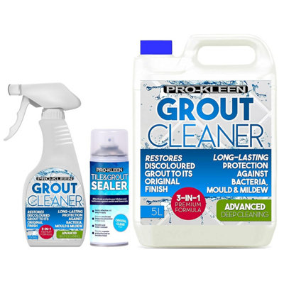Pro-Kleen Grout Cleaner 5L & 750ml and Tile & Grout Sealer 400ml ...