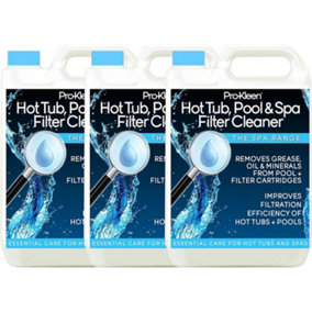 Pro-Kleen Hot Tub Pool & Spa Filter Cartridge Cleaner 15L 30 Treatments Improves Efficiency Deeply Cleans and Removes Oils