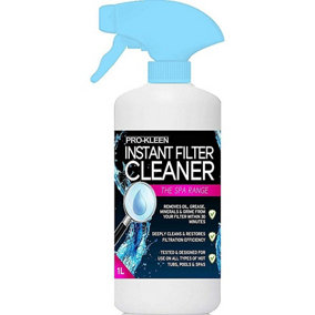 Pro-Kleen Instant Hot Tub & Spa Filter Cleaner Spray (1L) Improves Efficiency of Filter, Suitable for all Hot Tubs, Pools & Spas