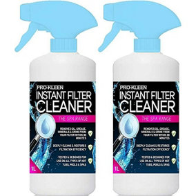 Pro-Kleen Instant Hot Tub & Spa Filter Cleaner Spray (2L) Improves Efficiency of Filter, Suitable for all Hot Tubs, Pools & Spas