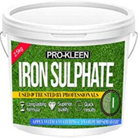 Pro-Kleen Iron Sulphate 2.5KG PREMIUM Ferrous Pure Lawn Tonic- Lawn Conditioner and Turf Hardener. Dry Powder soluble in water