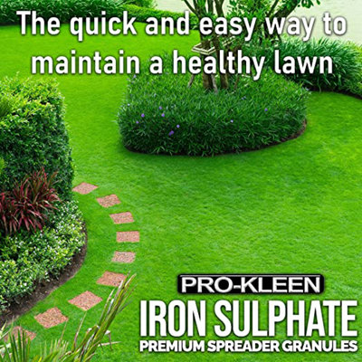 Pro-Kleen Iron Sulphate Spreader Granules 2.5kg Covers up to 100m2 For Grass Green Up Ferrous Sulphate