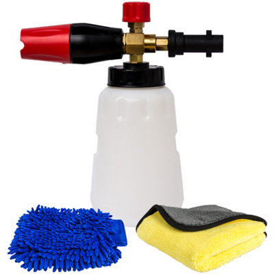 Pro-Kleen Karcher K Series Compatible 1 Litre Snow Foam Lance with Microfibre Cloth and Mitt