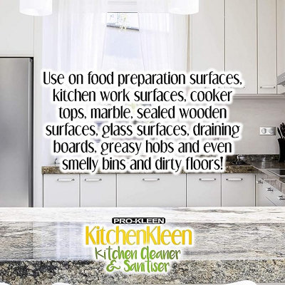 Pro-Kleen Kitchen Kleen - Cleans, Disinfectants & Sanitises - Lemon Splash - Multipurpose Spray 15L
