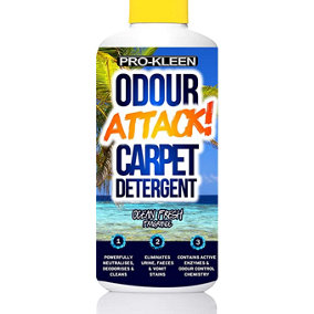 Pro-Kleen Odour Attack Carpet Solution Cleaner Enzyme Shampoo 1L Ocean Fresh