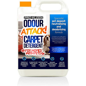 Pro-Kleen Odour Attack for Homes with Pets Carpet Cleaner Enzyme Shampoo (Fresh Citrus) - Extreme Urine Cleaner