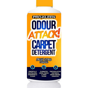 Pro-Kleen Odour Attack Pet Carpet Cleaner Shampoo Contains Active Enzymes Citrus Fresh