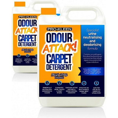 Pro-Kleen Odour Attack Pet Carpet Cleaner Shampoo Contains Active Enzymes to Digest Urine Proteins 10L