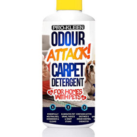 Pro-Kleen Odour Attack Pet Carpet Cleaner Shampoo Contains Active Enzymes to Digest Urine Proteins Citrus